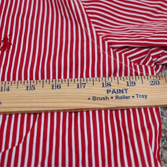 Ralph Lauren Red and White Striped Button-Down Shirt SLIM FIT - Picture 7 of 13